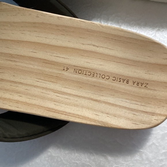 Zara Wooden Sole Cloth Slides Sz EU 41 US10 - Picture 7 of 11